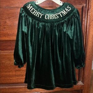 Green Velvet Kids Christmas Dress